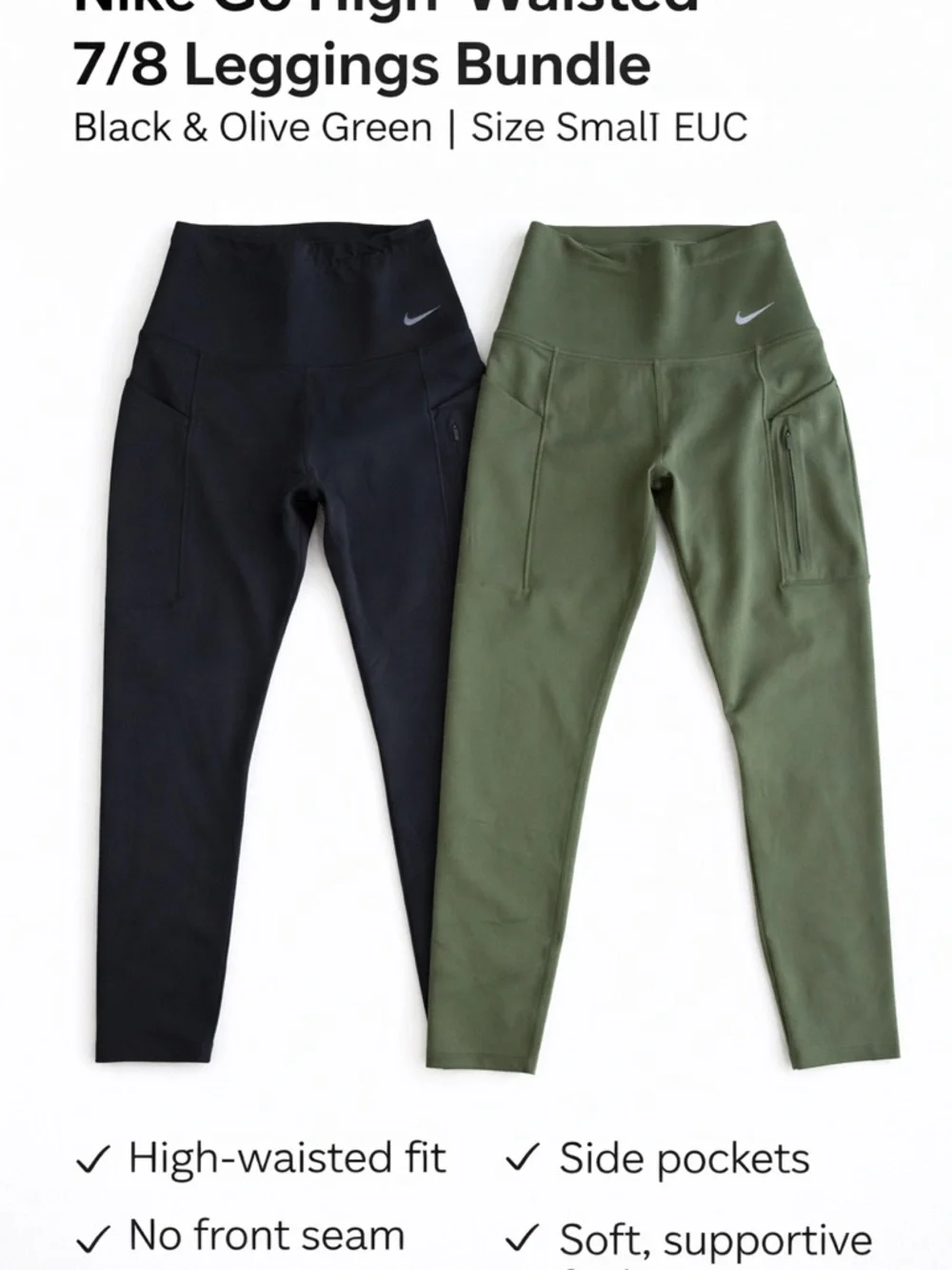 Nike Go high waisted 7/8 leggings euc size small 🏃‍♀️